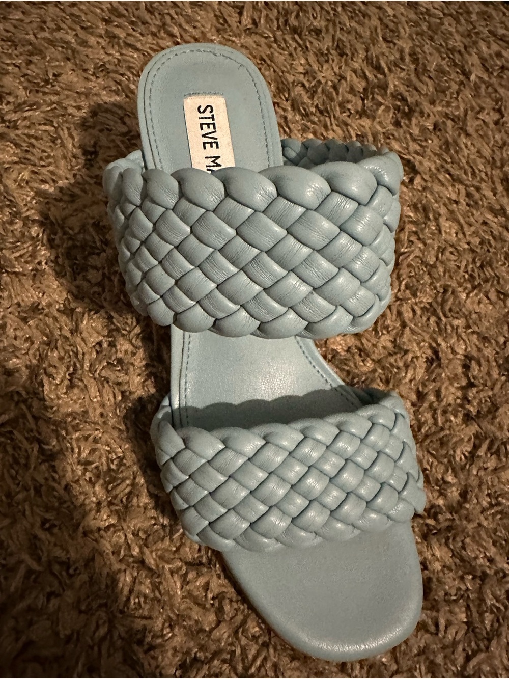 Steve Madden Light Blue Braided Slide Sandals